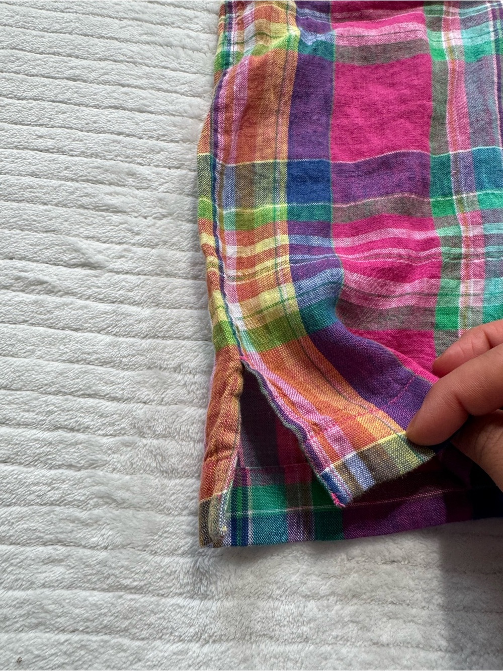 Polo by Ralph Lauren 100% Line Multicolor Plaid Short-Sleeve Button Shirt - Picture 9 of 11